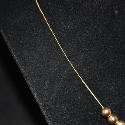 Stunning 14K Gold Bead Necklace 24" Chain 2.8g
