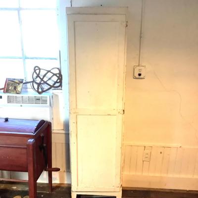 380 Vintage White Painted Wooden Chimney Cupboard