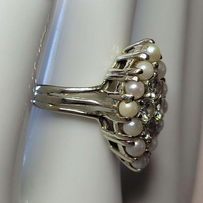 Pearl and Daimond Ring