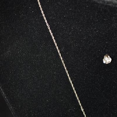 925 Sterling Chain with 925 Spinel Pendant and Matching Studs 18" 2.7g