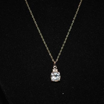 925 Sterling Chain with 925 Spinel Pendant and Matching Studs 18" 2.7g