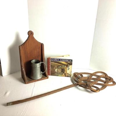 383 Primitive Candle Holder, Rug Beater Lot