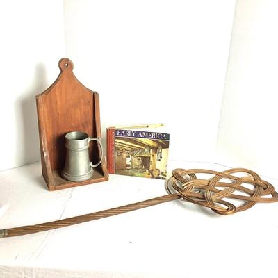 383 Primitive Candle Holder, Rug Beater Lot