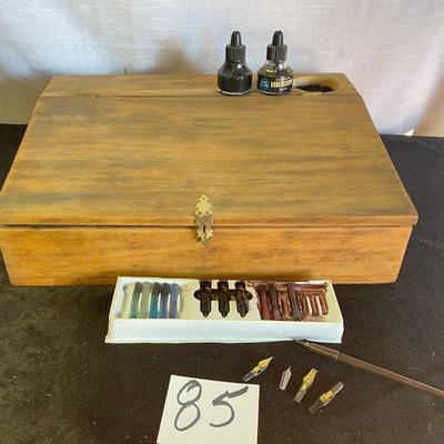 Vintage Writing Desk and Pen