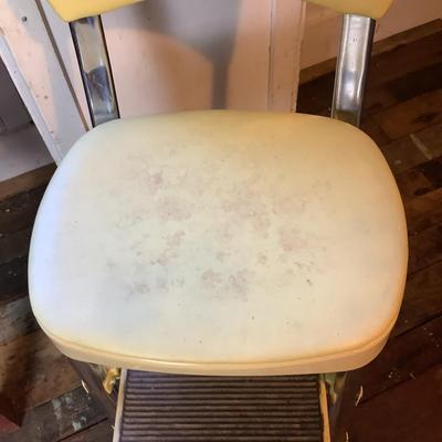 384 Vintage Cosco Yellow Chair with Folding Steps