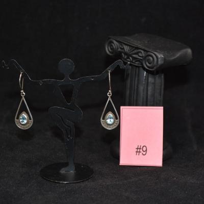 Vintage 925 Sterling Earrings with Topaz 2.7g