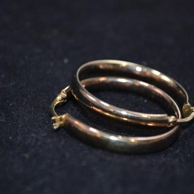 Gold Tone 925 Sterling Hoop Earrings 4.5g