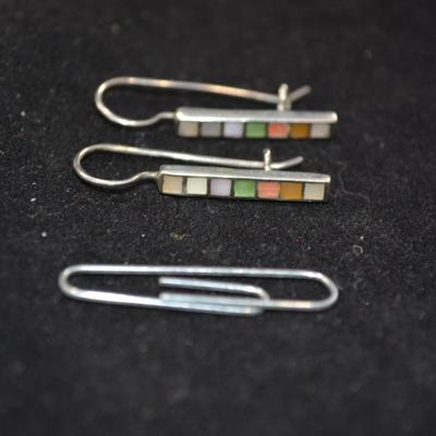 Slim 925 Sterling Multi-Stone Drop Earrings 3.1g