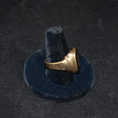 10K Gold "B" Monogrammed Ring Size 11 Cracked 6.2g