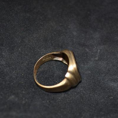 10K Gold "B" Monogrammed Ring Size 11 Cracked 6.2g