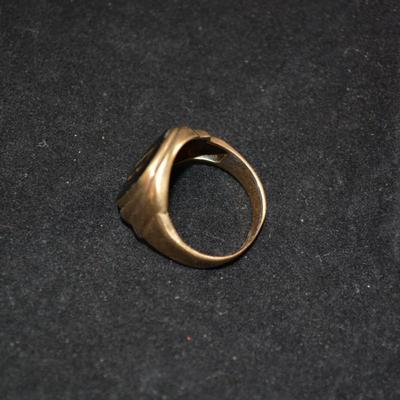 10K Gold "B" Monogrammed Ring Size 11 Cracked 6.2g