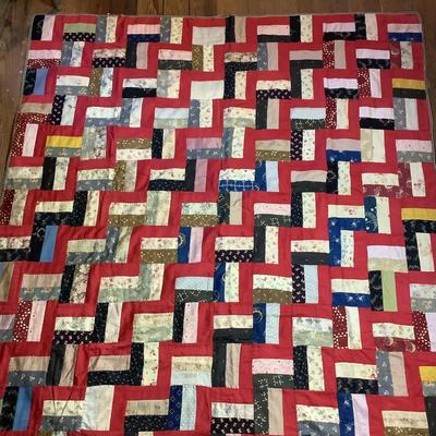 391 Antique Zig Zag Handmade Double Sided Quilt