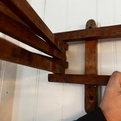 396 Antique Primitive Wooden Wall Hanging Drying Rack