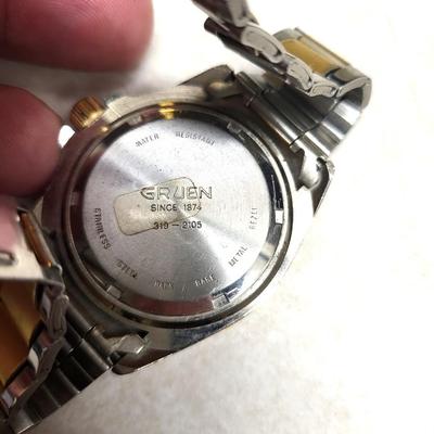 Gold/Silver Gruen Sport 3 ATM-100FT Water Resistant Quartz