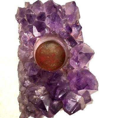 2 Pieces of Natural Amethyst Geode Cluster - 1) 4 1/2 x 5 1/2 2) 5 x 4