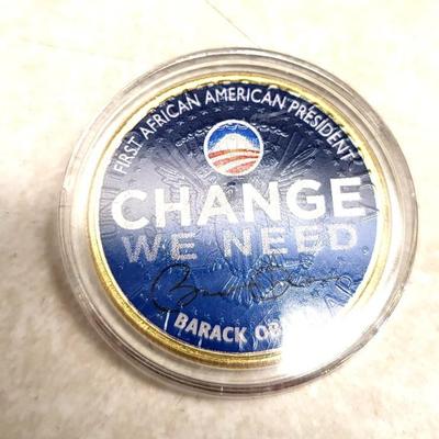 1 Limited Edition Barack Obama 24KT Gold Plated Uncirculated 2008 Commemorative JFK Half Dollar