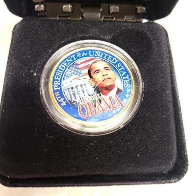 1 Limited Edition Barack Obama 24KT Gold Plated Uncirculated 2008 Commemorative JFK Half Dollar