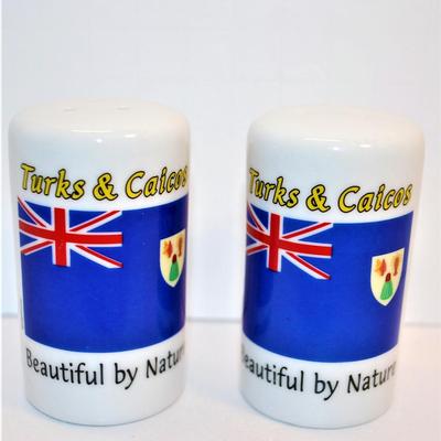 "Turks &amp; Caicos" Set with Flag + Banner 2 3/4"FREE SHIPPING ON ALL LOTS