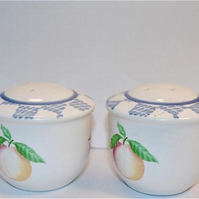 Cherries, Peaches and Plums Set with a "Gingham" Top 2 3/4"