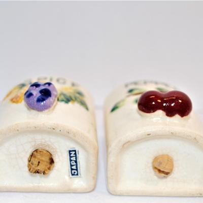 Vintage "Spice + Pepper" Set with Flat Back and Fruit 2 1/2"