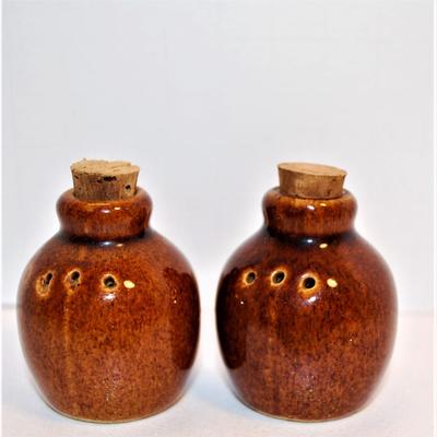 Vintage Tiny Brown Jugs with Handles and Corks 2"