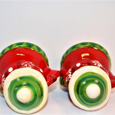 Snowmen with Green Coats + Hats, Red Scarf and Orange Nose 3 1/2"