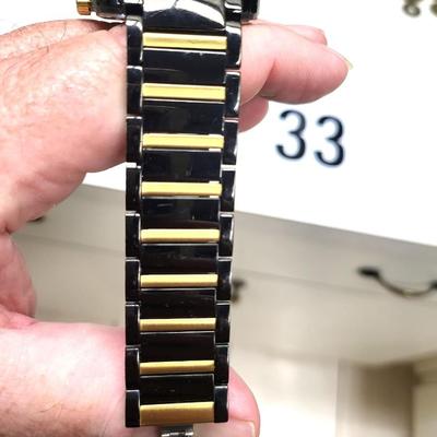 Bulova Men's Black IP Gold Accent Black Dial Modern Watch 98C124