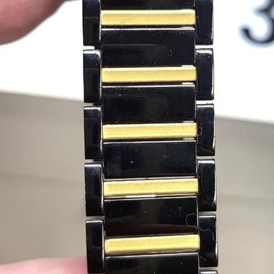 Bulova Men's Black IP Gold Accent Black Dial Modern Watch 98C124