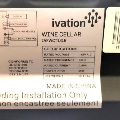 Ivation Wine Fridge, 15-Bottles, Free standing Wine Cooler - 13 1/2 Wide x 20 Depth x 24 1/2 Height