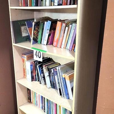 156 Book Collection, Including Wood Shelf - 30 Wide x 72 Height