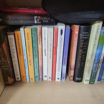 156 Book Collection, Including Wood Shelf - 30 Wide x 72 Height