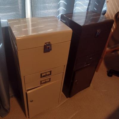 Pair of Metal Office Filing Cabinets