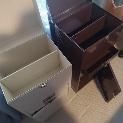 Pair of Metal Office Filing Cabinets