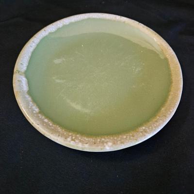 Hull Oven Proof Avocado Green Stoneware Dishes (K-DW)