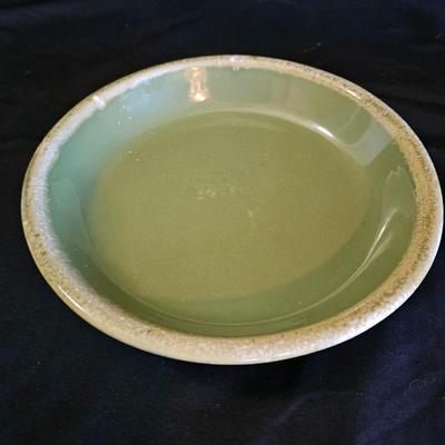 Hull Oven Proof Avocado Green Stoneware Dishes (K-DW)