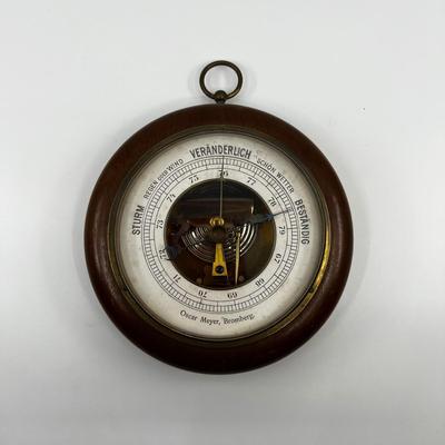 N452 German VerÃ¤nderlich Maritime Barometer in Wood & Brass