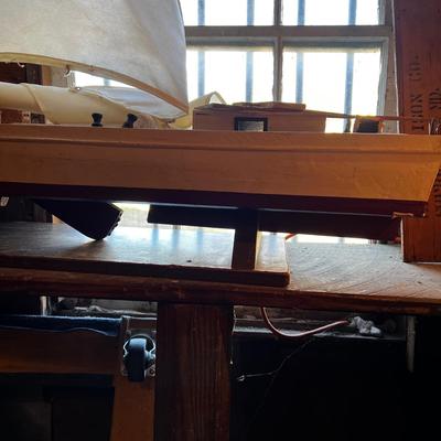N458 Unfinished - Large Willie L. Bennet Motorized Sailboat Model
