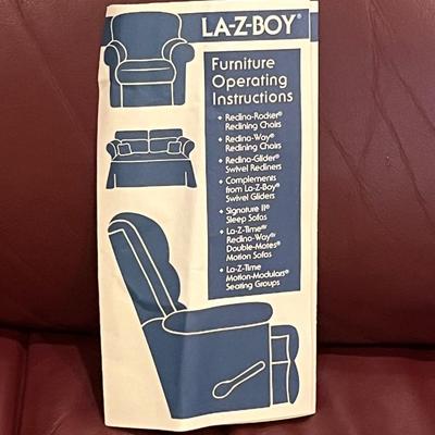 LA-Z-BOY ~ Burgundy Leather Reclining Chair And A Half