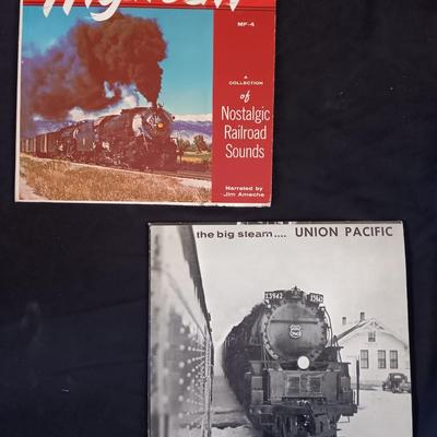 Two Locomotive Vinyl Albums - LP record Highball Train - The Big steam Union Pacific