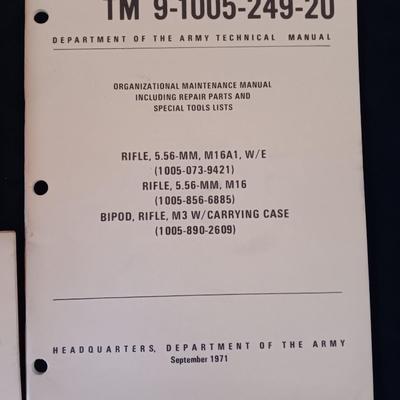 Military issued Army technical Manuals - Combat - Mountain operations - Rifle - Fortified positions - tools lists & more.