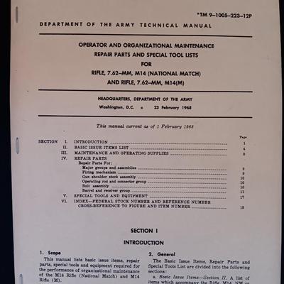 Military issued Army technical Manuals - Combat - Mountain operations - Rifle - Fortified positions - tools lists & more.