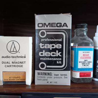Vintage electronic items - Chemicals - Cassette tapes with organizer - Demagnetizers and more