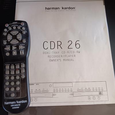 Harmon / Kardon CDR 26 Dual- Tray CD-R / CD-RW Recorder / Player With remote