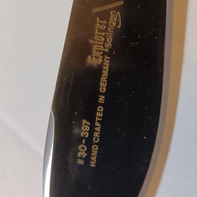 NICE! PUMA 6397 Solingen Germany Explorer #30-397 stag handled Knife with leather sheath.