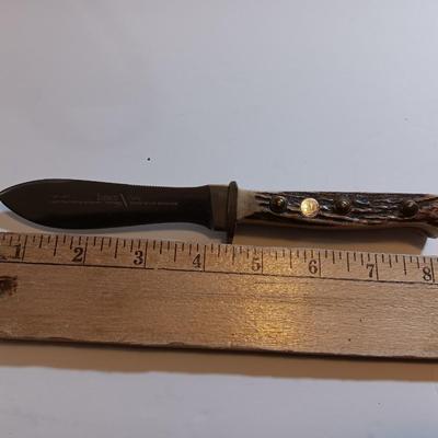 NICE! PUMA 6397 Solingen Germany Explorer #30-397 stag handled Knife with leather sheath.