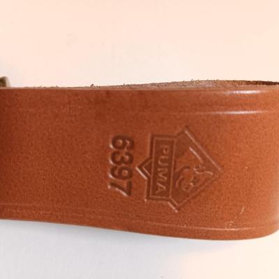 NICE! PUMA 6397 Solingen Germany Explorer #30-397 stag handled Knife with leather sheath.