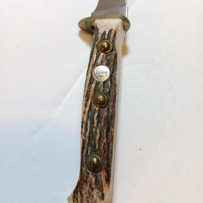 NICE! PUMA 6397 Solingen Germany Explorer #30-397 stag handled Knife with leather sheath.