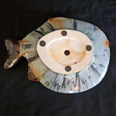 Unique Fish Pottery Pieces, incl. Local Artist Doug Dacey (DR-DW)