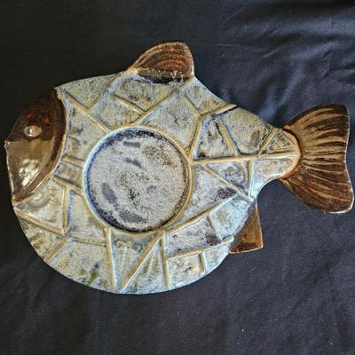 Unique Fish Pottery Pieces, incl. Local Artist Doug Dacey (DR-DW)