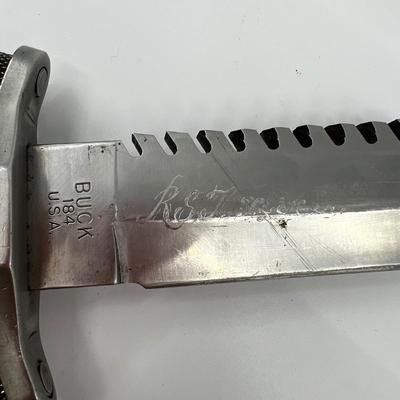 460 Buckmaster 184 Survival Knife with Custom Randall Leather Sheath